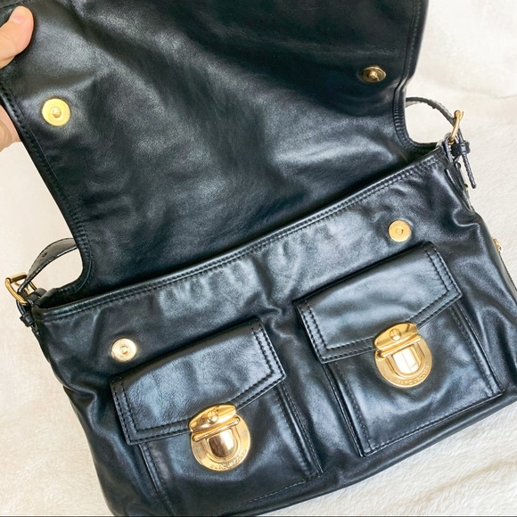 NWT Marc Jacobs Double Pockets Leather Messenger - Picture 6 of 8